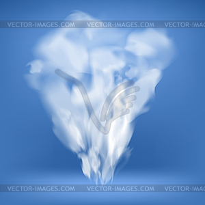 Smoke or Fog Transparent Pattern on Blue Background - vector image