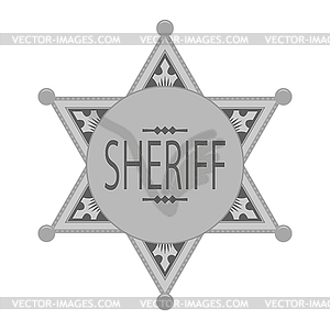 Grey Sheriff Star Icon - vector clipart