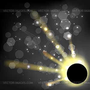 Total Solar Eclipse. Abstract Light Effect. Space - vector image