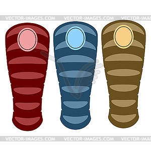 Colorful Sleeping Bag Silhouette - vector clip art