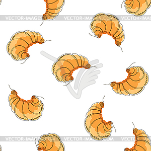 Set of Croissant Icon . Seamless Pattern - vector clipart