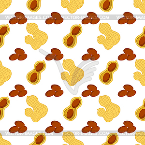 Tasty Peanut Set . Nut Seeds. Seamless Pattern - vector image