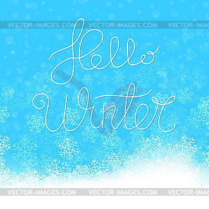 Hello Winter Typographic Poster. Phrase. Lettering - vector image