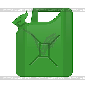 Green Jerry Can . Metal Fuel Container. Jerrycan - vector clipart