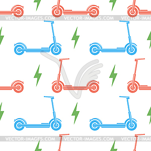 Electric Scooter Icon . Seamless Pattern - vector clipart