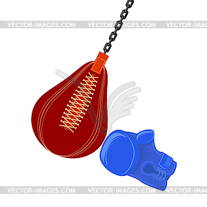 Boxing Bag Icon and Glove - vector clipart