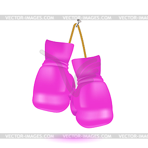 Pink Boxing Glove Icon - vector clipart