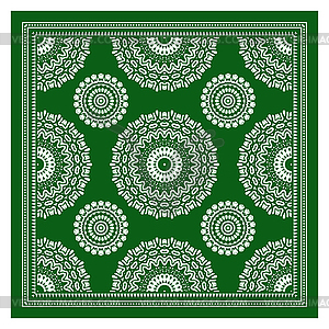 Bandana Shawl, Tablecloth Fabric Print, Silk Neck - vector clip art