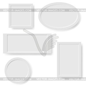 Set of Blank White Realistic Frames - vector clipart