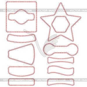 Baseball Stitches and Frames Set - vector clipart