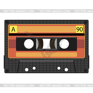 VIntage video tape or music cassette icon flat - vector clipart