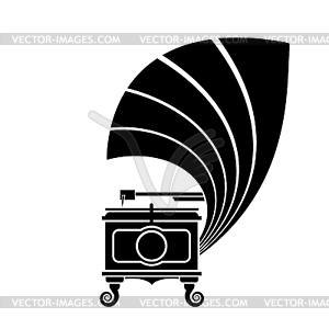 Gramophone icon is an old type of record player. - vector clipart