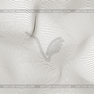 Wave Stripe Background. Grunge Line Textured Pattern - royalty-free vector clipart