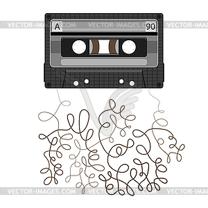 VIntage video tape or music cassette icon flat  - vector clip art