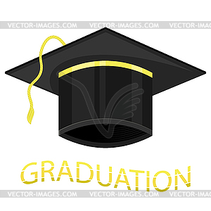 Black Graduation Cap Icon - vector image