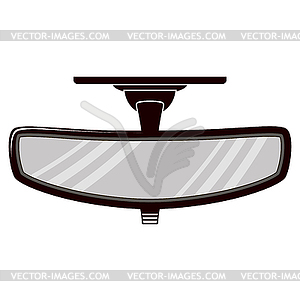 Modern mirror car icon view of inside - vector clip art