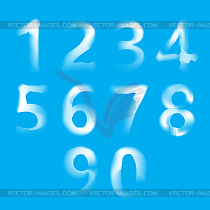 Snow Ice Cap with Numbers on Blue Background. - vector image