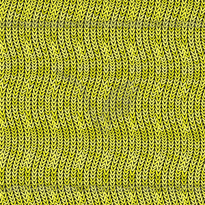 Stylish Knit. Yellow Knitted Texture. Woolen - vector clipart / vector image
