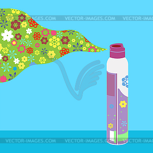 Aerosol spray can, deodorant, cleanser, furniture - vector image