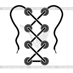 Black Shoelace Icon - vector clip art