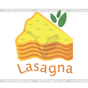 Hot Puff Pastry Lasagna with Meat and Cheese Baked - vector clip art