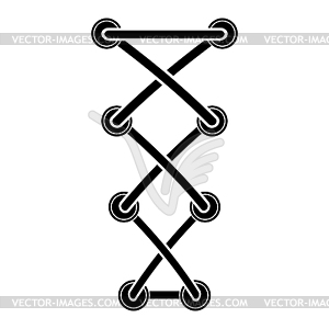 Black Shoelace Icon - white & black vector clipart