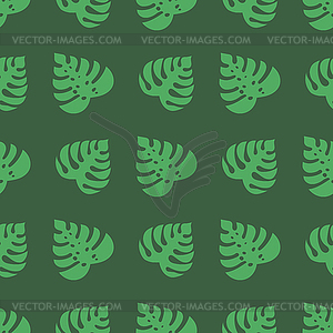 Icons with tropical palm leaves, monstera. Beautifu - vector clip art