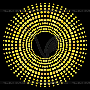 Yellow Dotted Circle . Halftone Icon - vector clipart / vector image