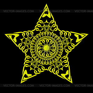 Gold frames and star pattern with chain. Perfect fo - vector image
