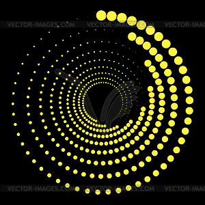 Yellow Circle Dotted Icon - vector image