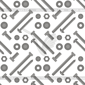 Screw hex bolt seamless pattern design - vector clipart