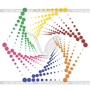 Circle Dotted Colorful Icon - vector clip art