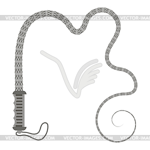 Grey leather whip icon - vector clipart