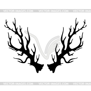 With animal horns silhouettes - vector clipart / vector image