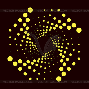 Yellow Circle Dotted Icon - vector image