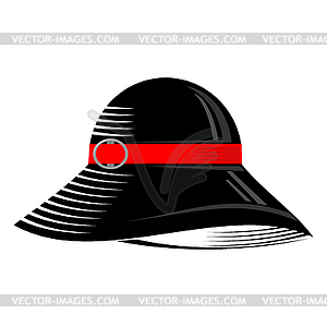 Modern Black Womens Hat Icon - vector clipart