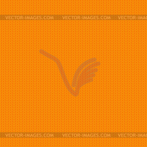 Stylish Knit. Orange Knitted Texture. Woolen - vector image