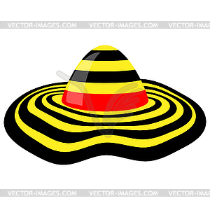 Современный значок черно-желтой женской шляпы - изображение в векторном формате