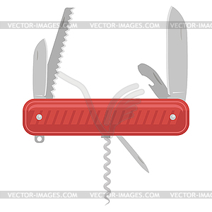 Значок многоцелевого складного ножа . Многофункциональный инструмент для - векторный клипарт
