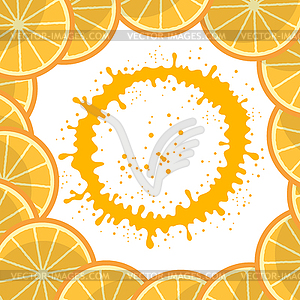 Fresh Orange Sliced Frame with Circle Orange Juicy - vector clip art