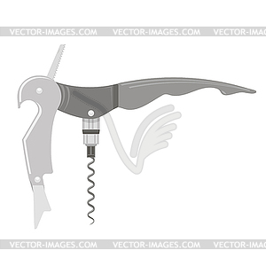 Opener for Bottle Icon . Modern Corkscrew Icon - vector clipart