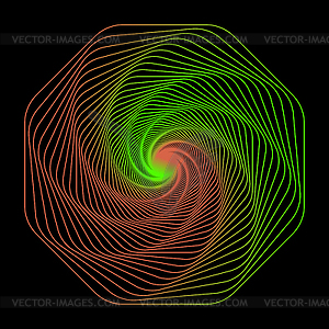 Colored Line Icon on Dark Background. Spiral Logo - vector image
