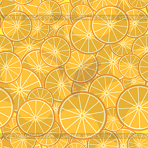 Fresh Orange Sliced Seamless with Circle Orange - vector image