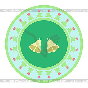 Красочный значок с колокольчиками - рисунок в векторном формате