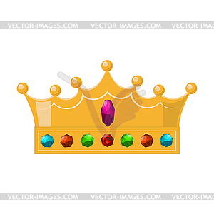 Gold crown icon. Simple crowning, queen or king - royalty-free vector clipart