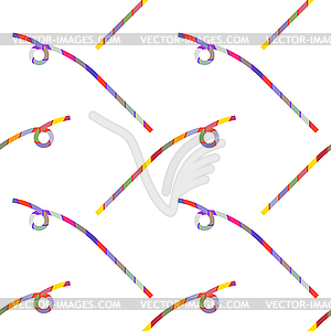 Colorful Striped Drinking Straws Seamless Pattern  - vector clipart