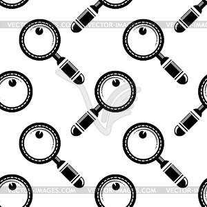 Magnifying glass, search icon seamless pattern. - vector image