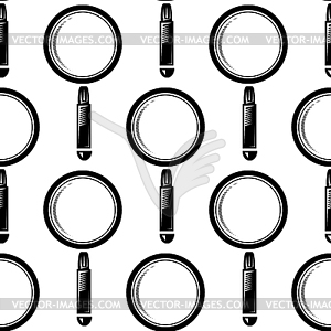 Magnifying glass, search icon seamless pattern. - vector clipart / vector image