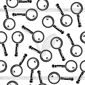 Magnifying glass, search icon seamless pattern. - vector image