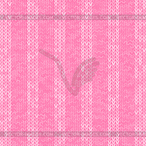 Stylish Knit. Pink Knitted Texture. Woolen - vector clipart